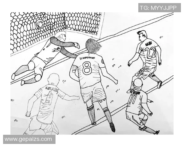 足球明星在绿茵场上的精彩瞬间速写艺术展现